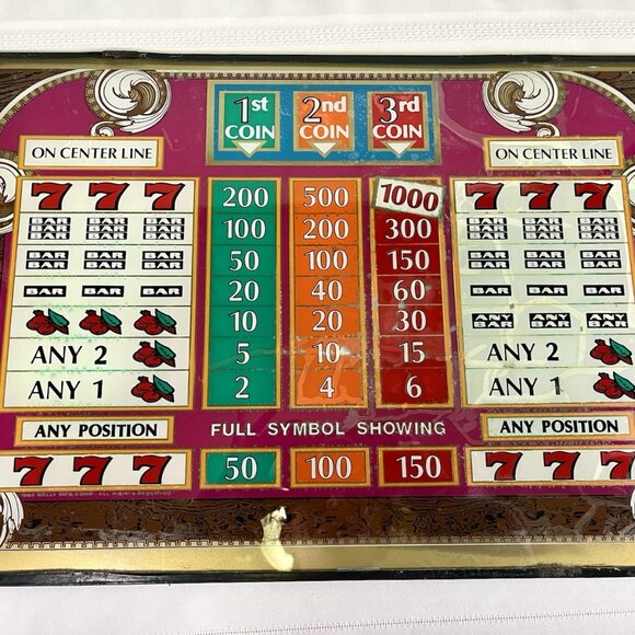 Vintage 80s Bally Payout Glass Triple 7 BAR Casino Las Vegas Retro - Picture 8 of 9